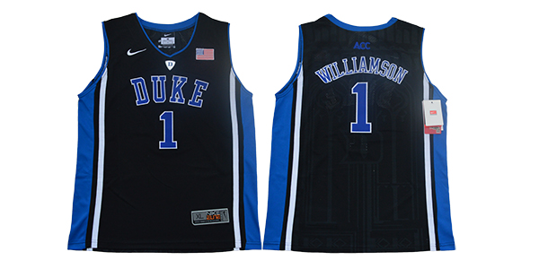Youth Duke Blue Devils 1 Zion Williamson Black Nike NCAA Jersey